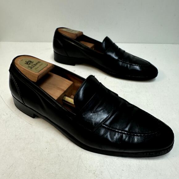 RESOLED Ralph Lauren Purple Label Penny Loafer Black Bench Made in Italy 10 D main image 3